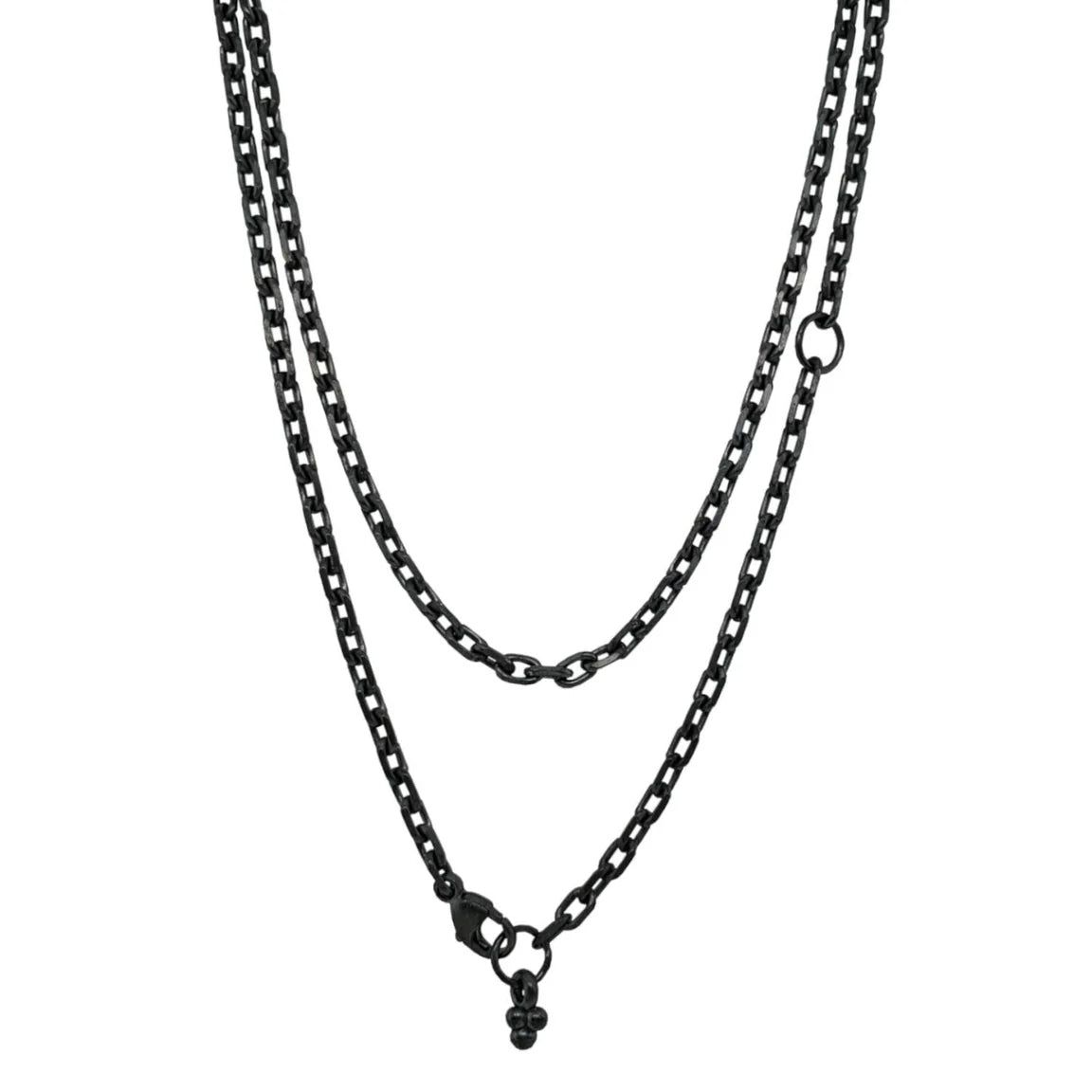 Rectangular Oxidized Chain with lobster closure