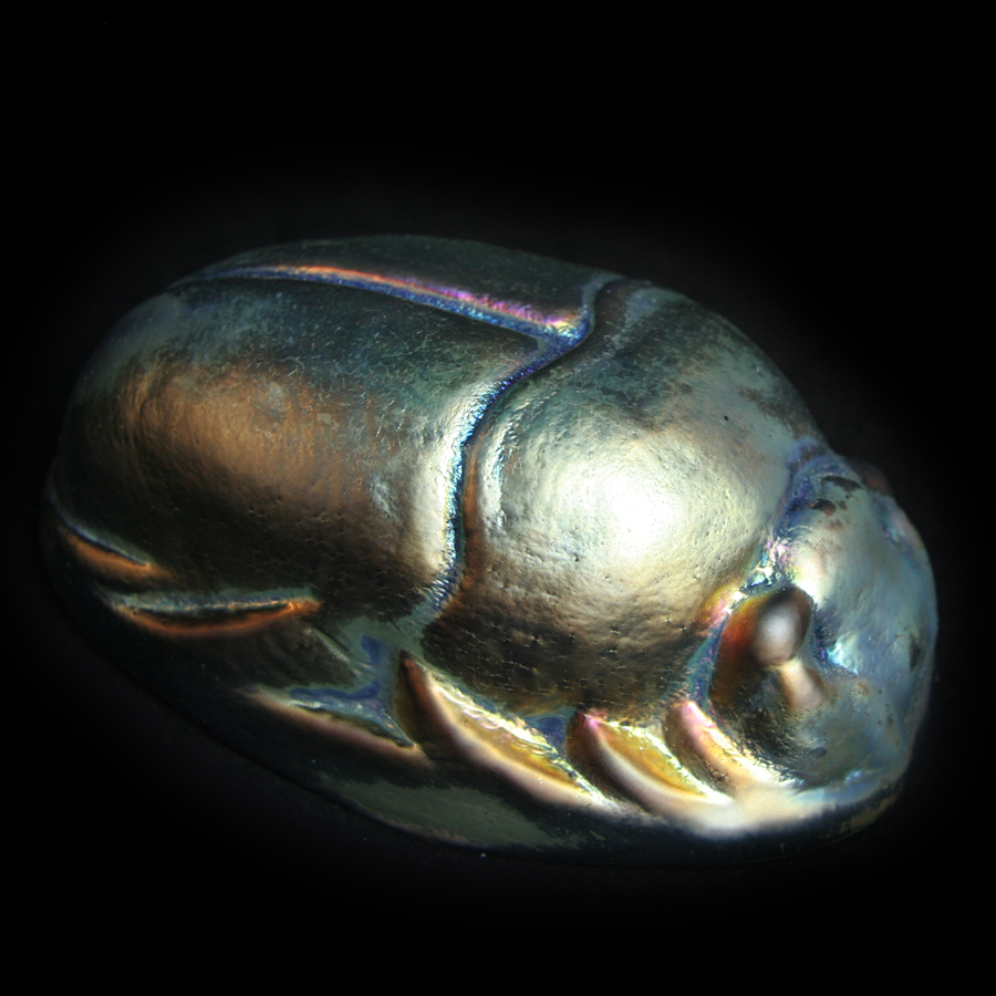 Glass Scarab Paperweight