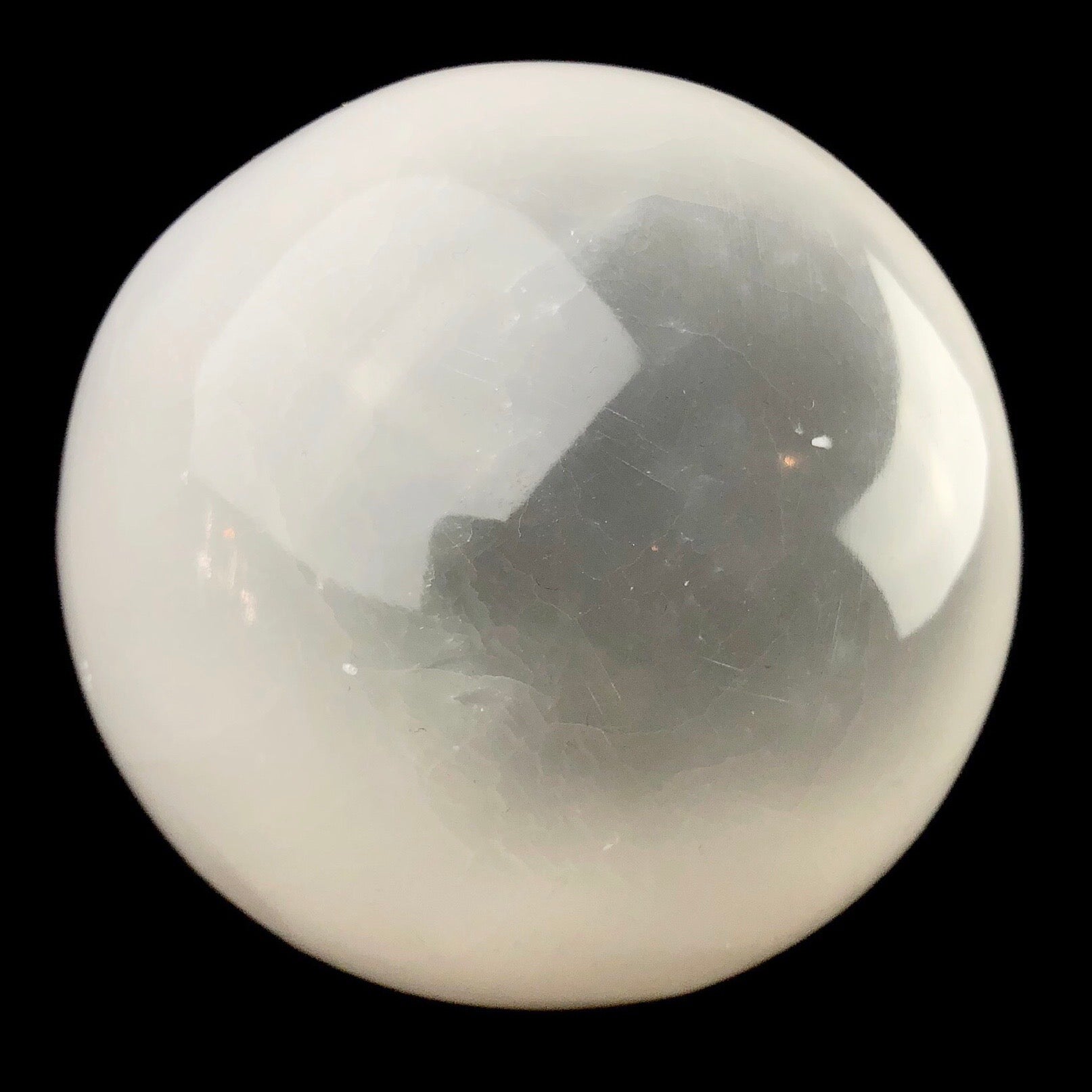 Front view of Selenite Sphere 