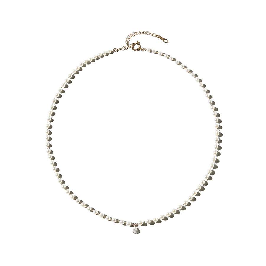 Pearl and Diamond Pear Necklace