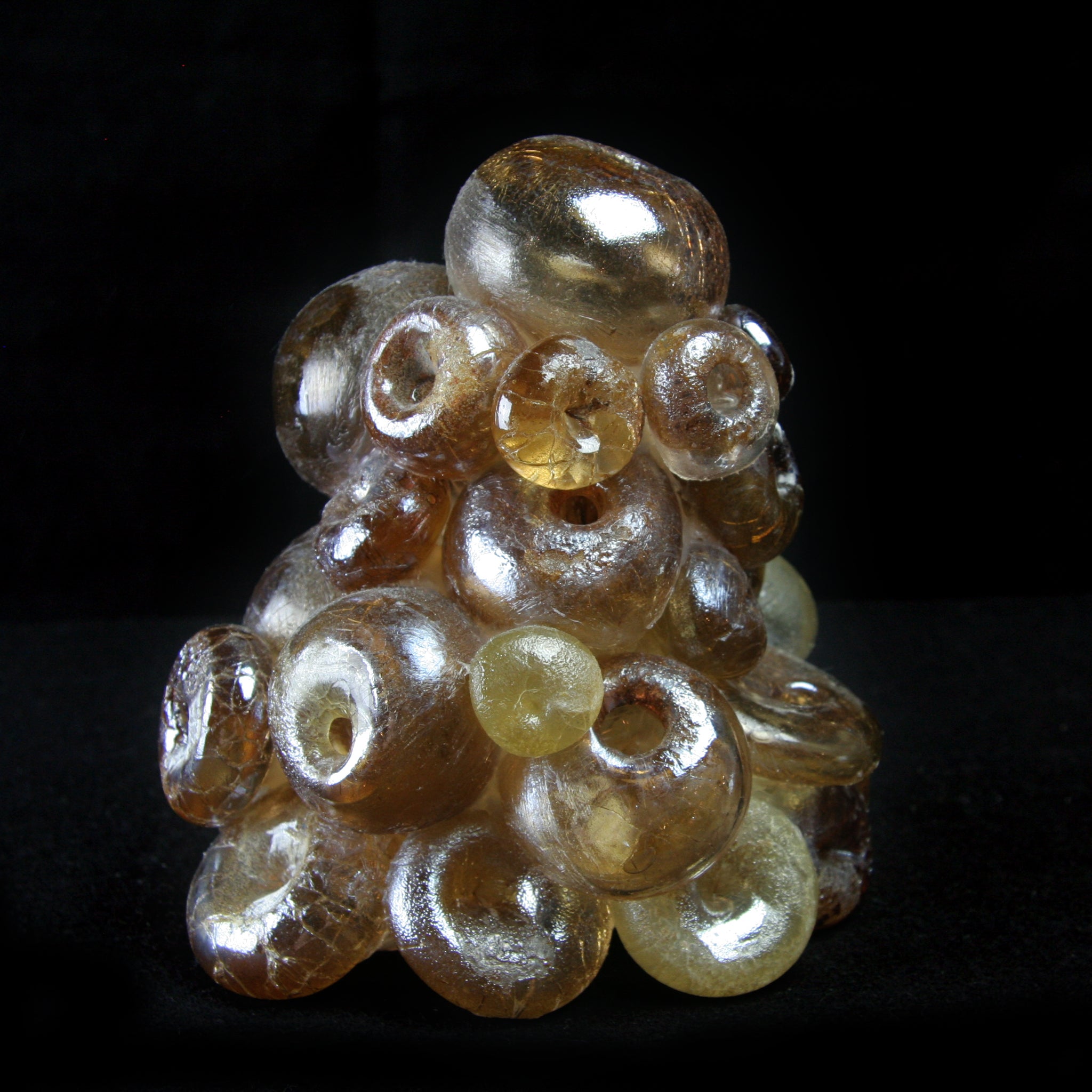 Front view of Small Brown Barnacle glass sculpture 