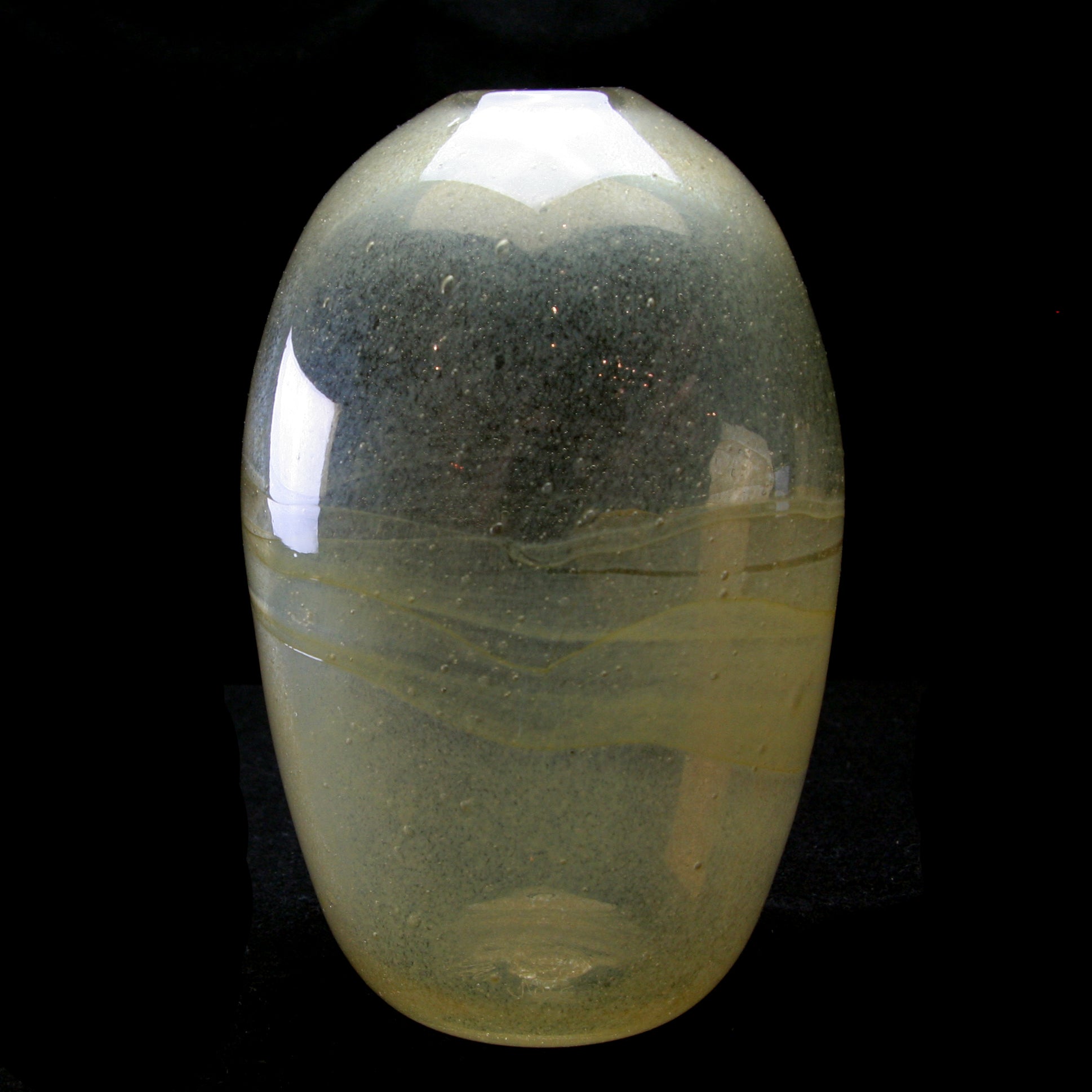 Front view of Large yellow Seed Vase
