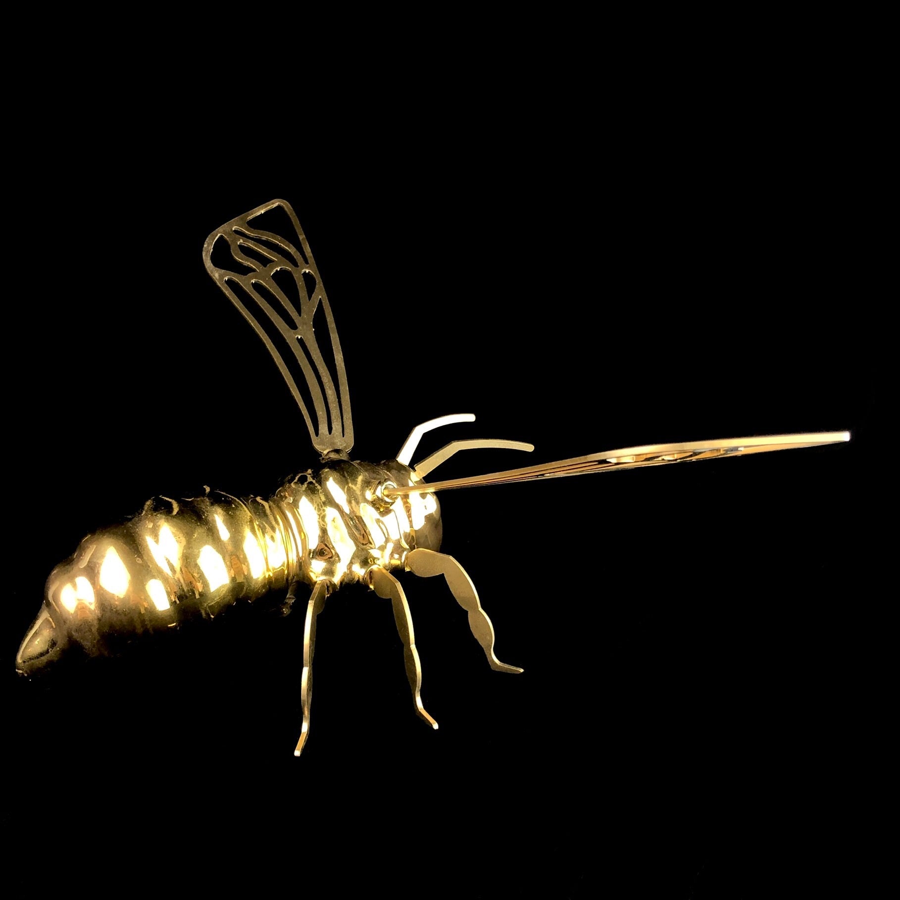 Back view of Gold Wall Hanging Bee