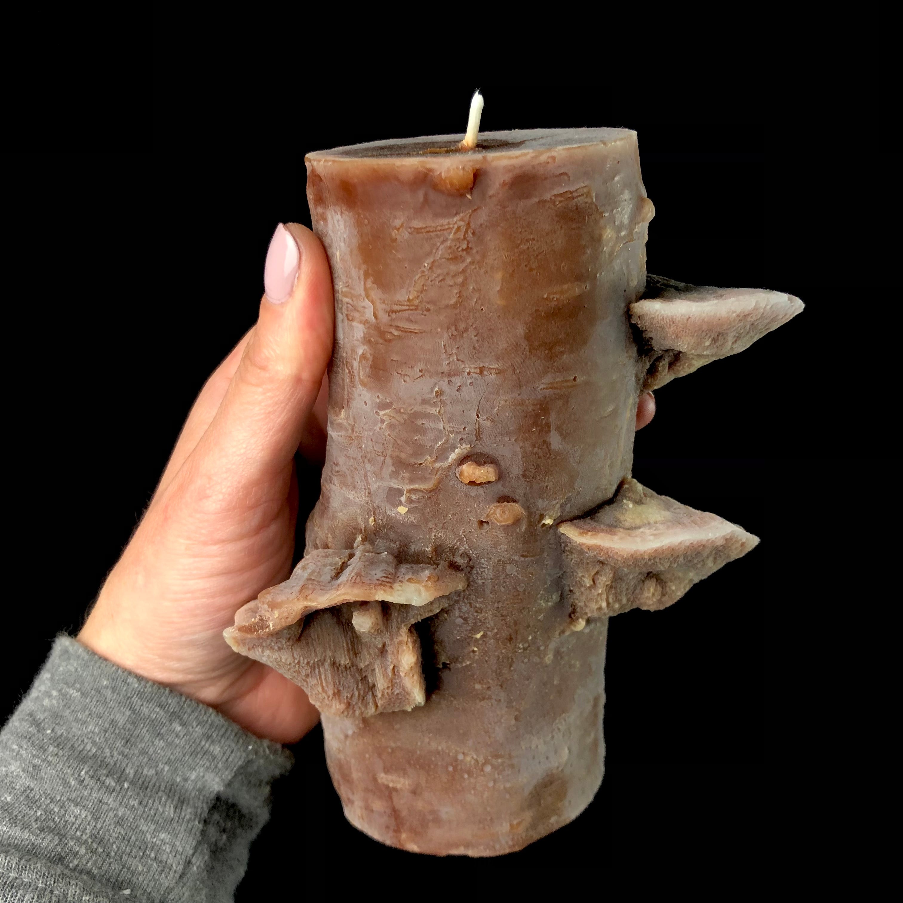 Light Brown Beeswax Stump Candle