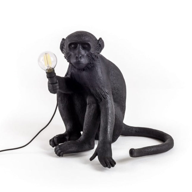 Side view of Seated Monkey Lamp