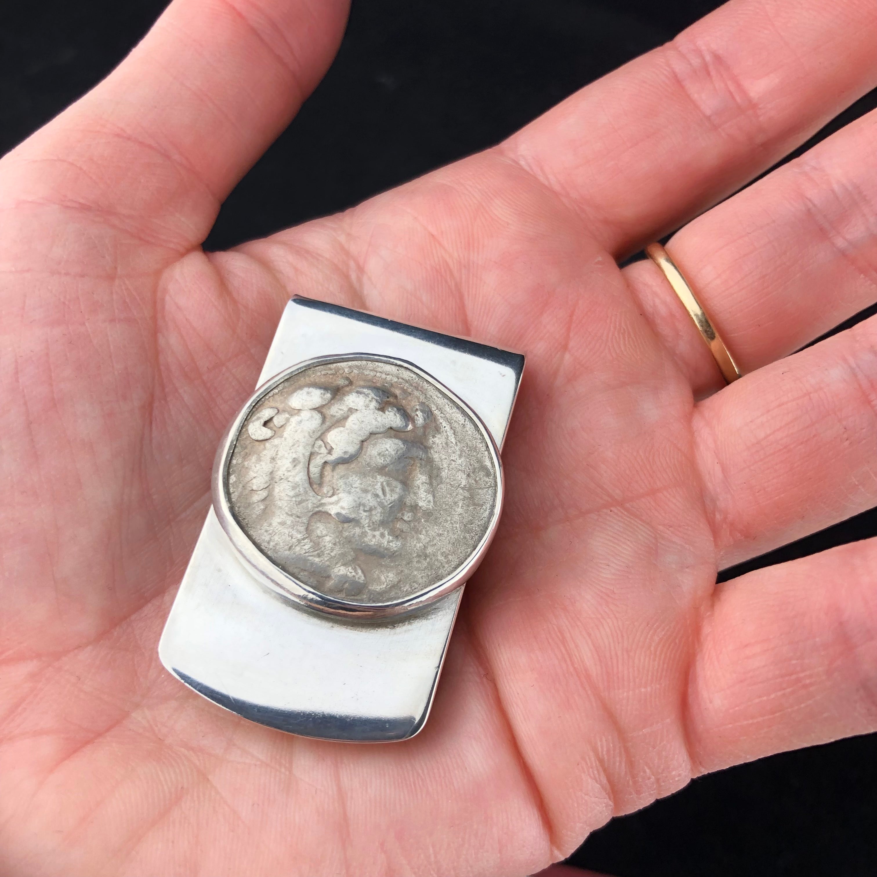 Authentic Greek Coin Money Clip