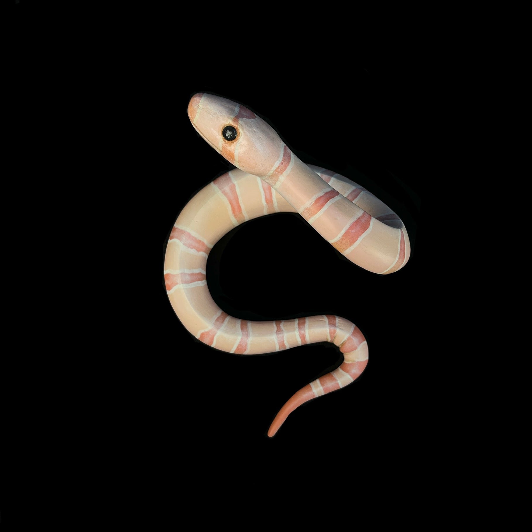 Front view of Pink Wall Hanging Snake Sculpture