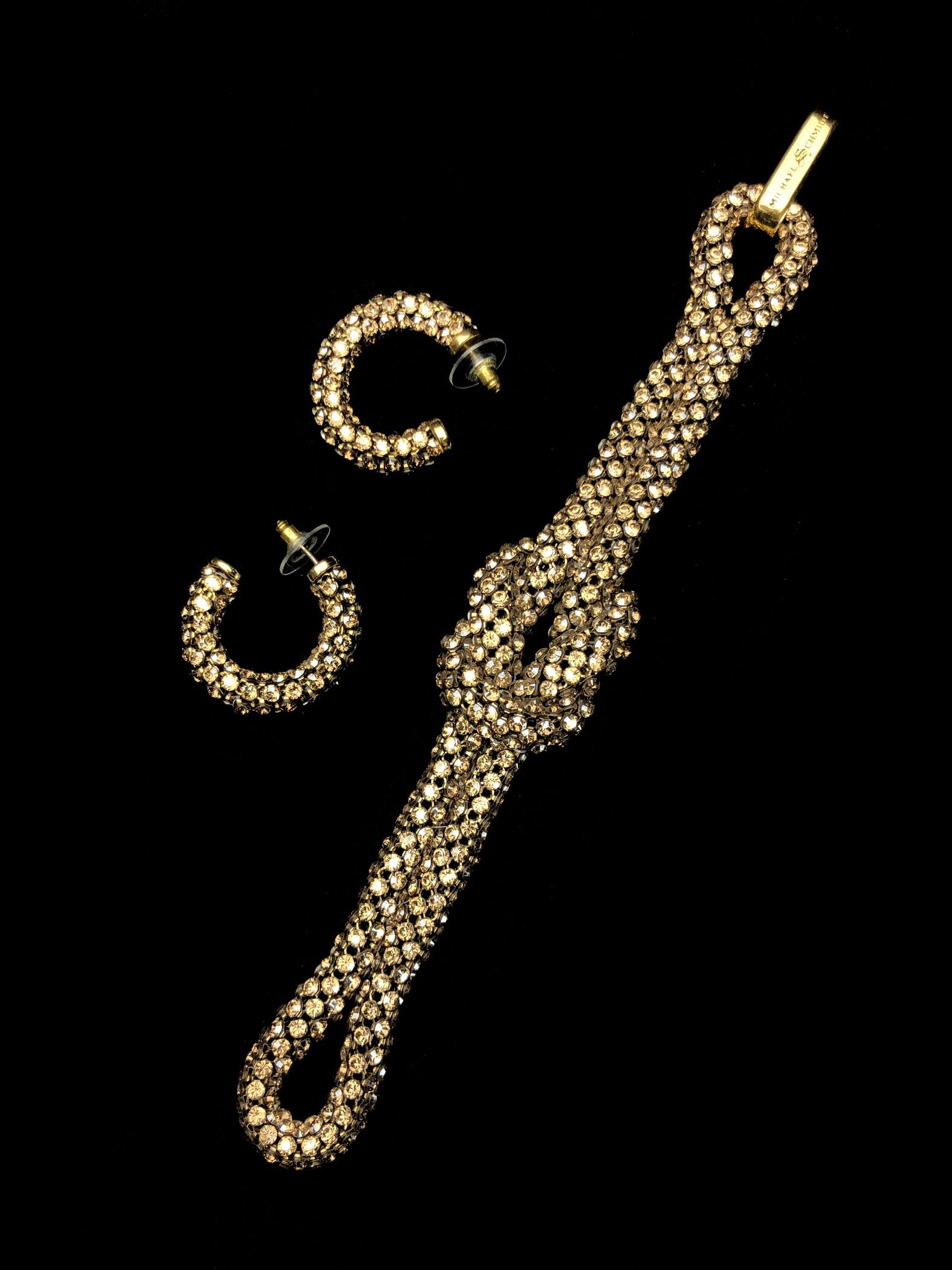 Small Gold Swarovski Crystal Hoop Earrings