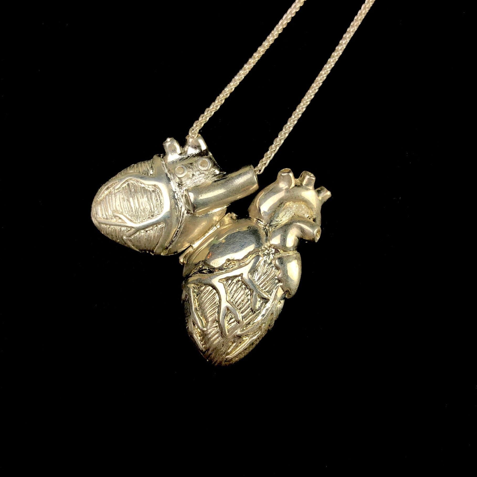 Silver Anatomical Heart Locket