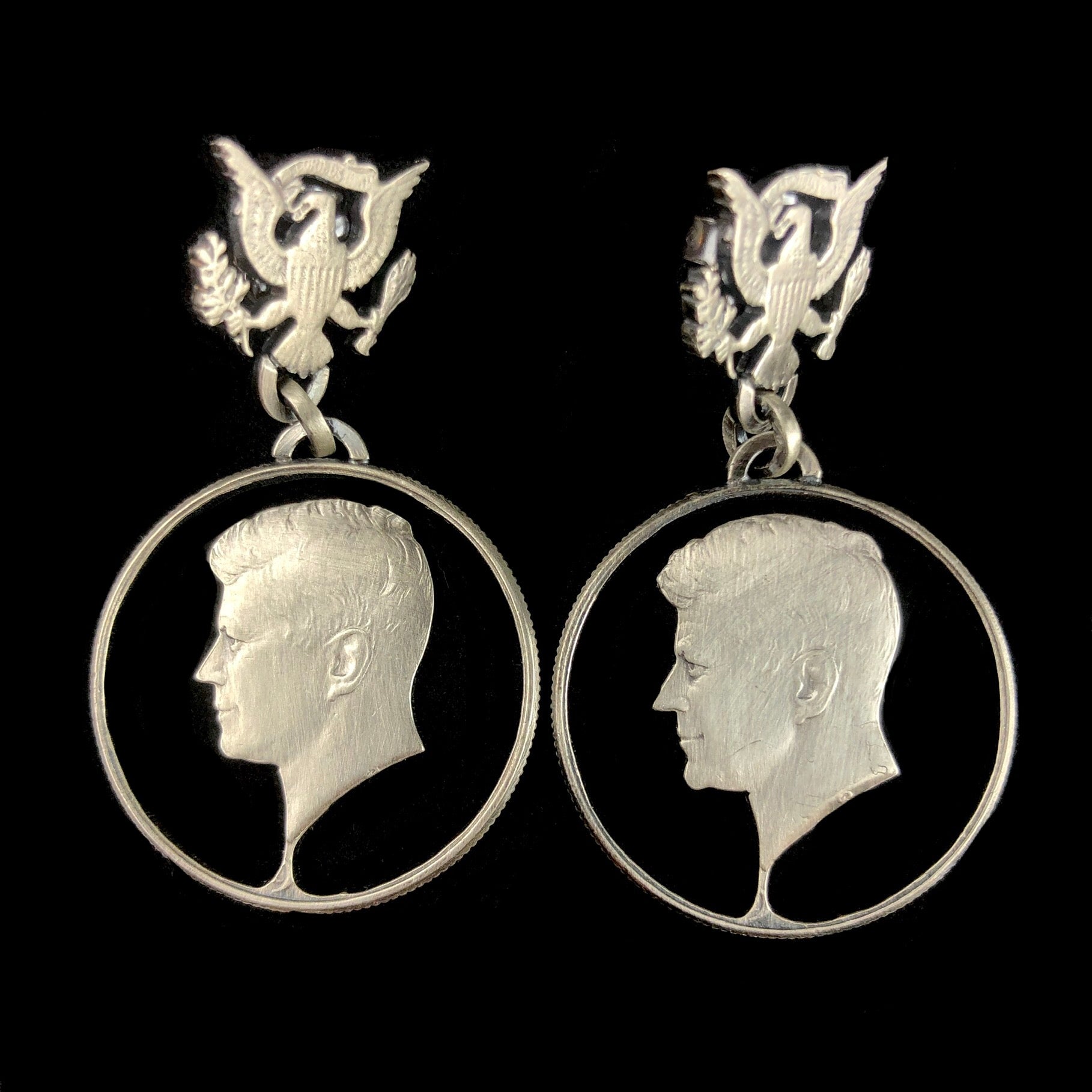 Front view of JFK coin Earrings