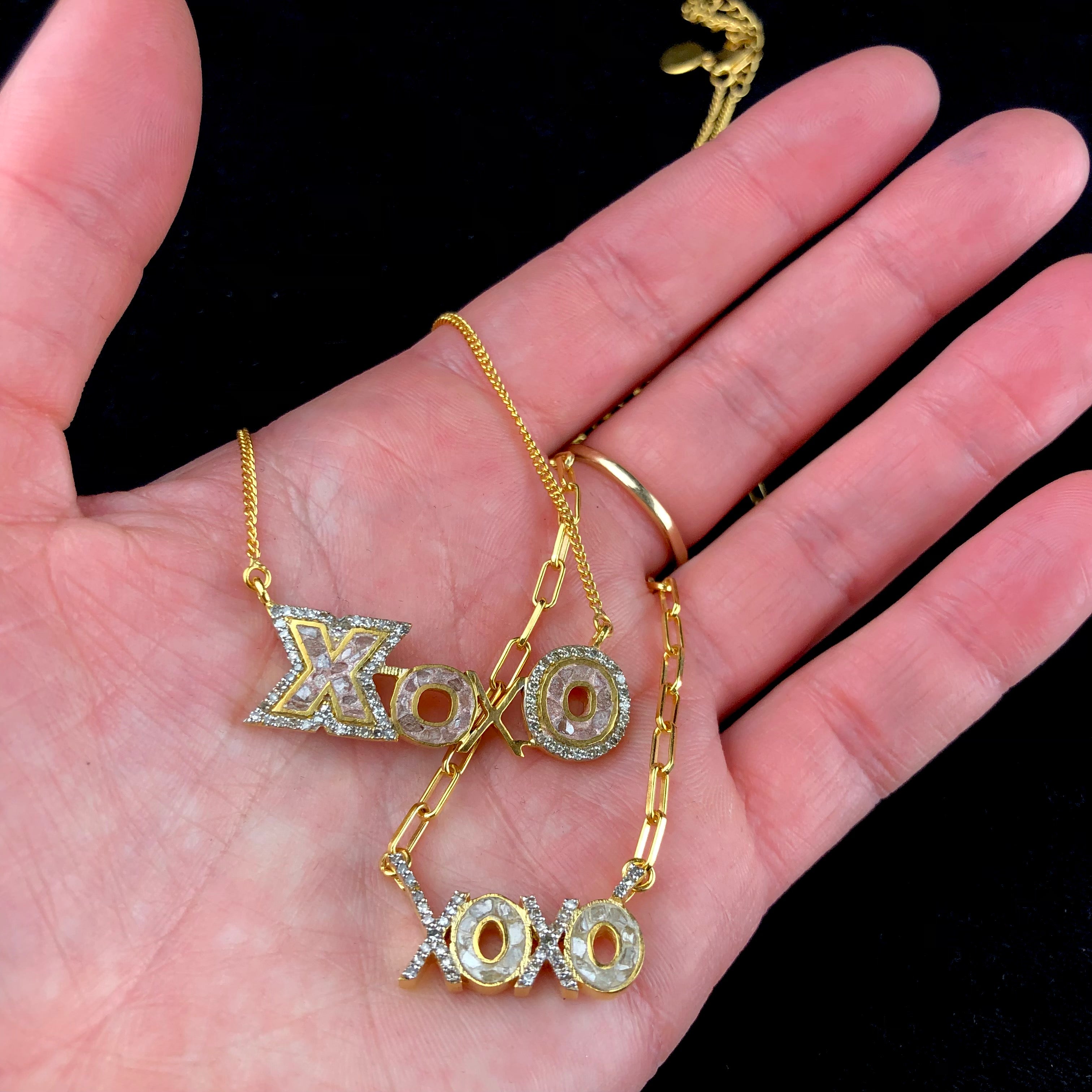 Rose Gold XO Diamond Necklace