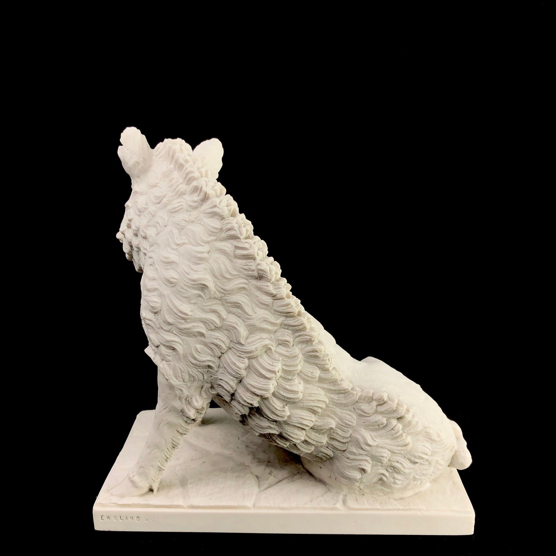 Back view of Marble Boar Sculpture