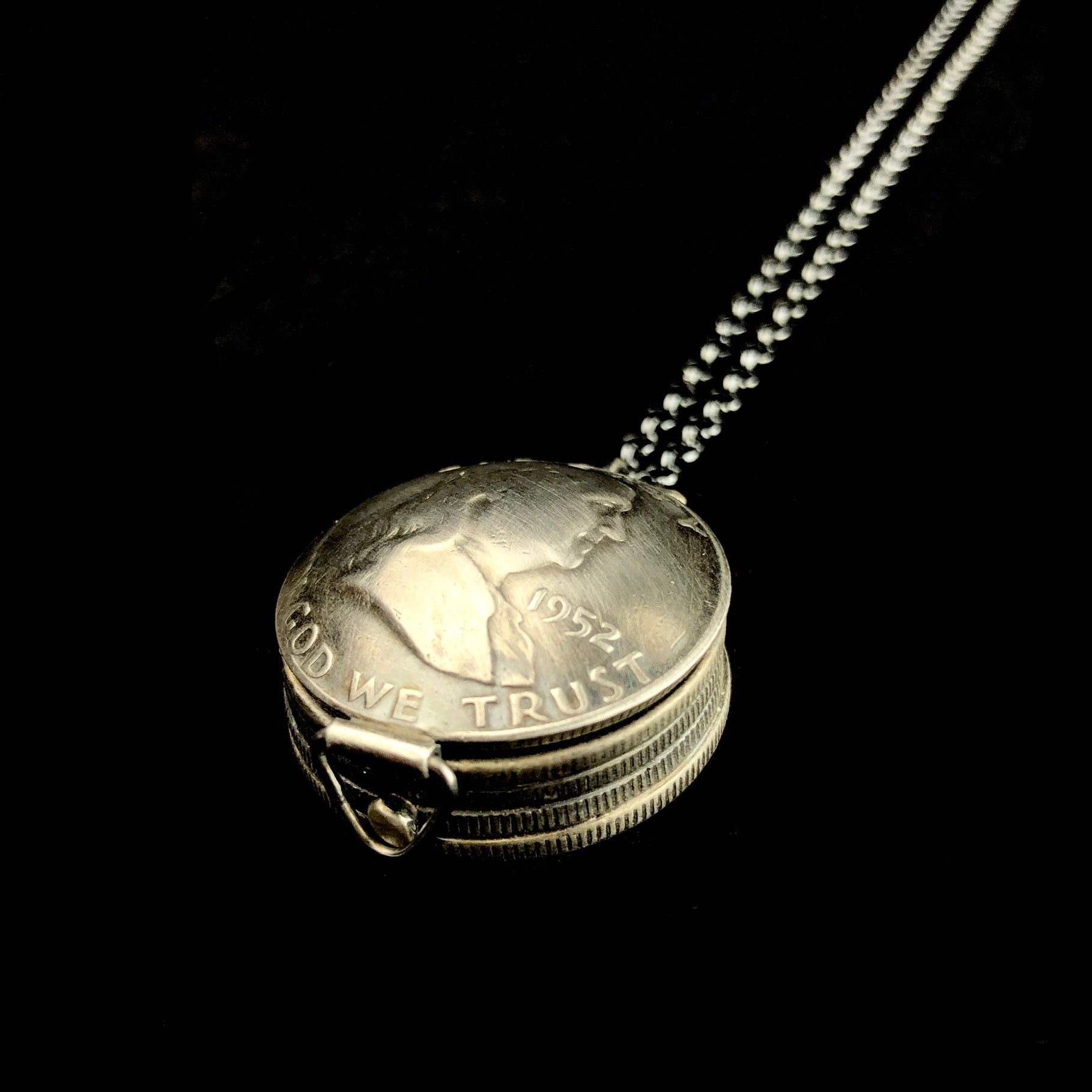 Ben Franklin Half Dollar Locket Necklace