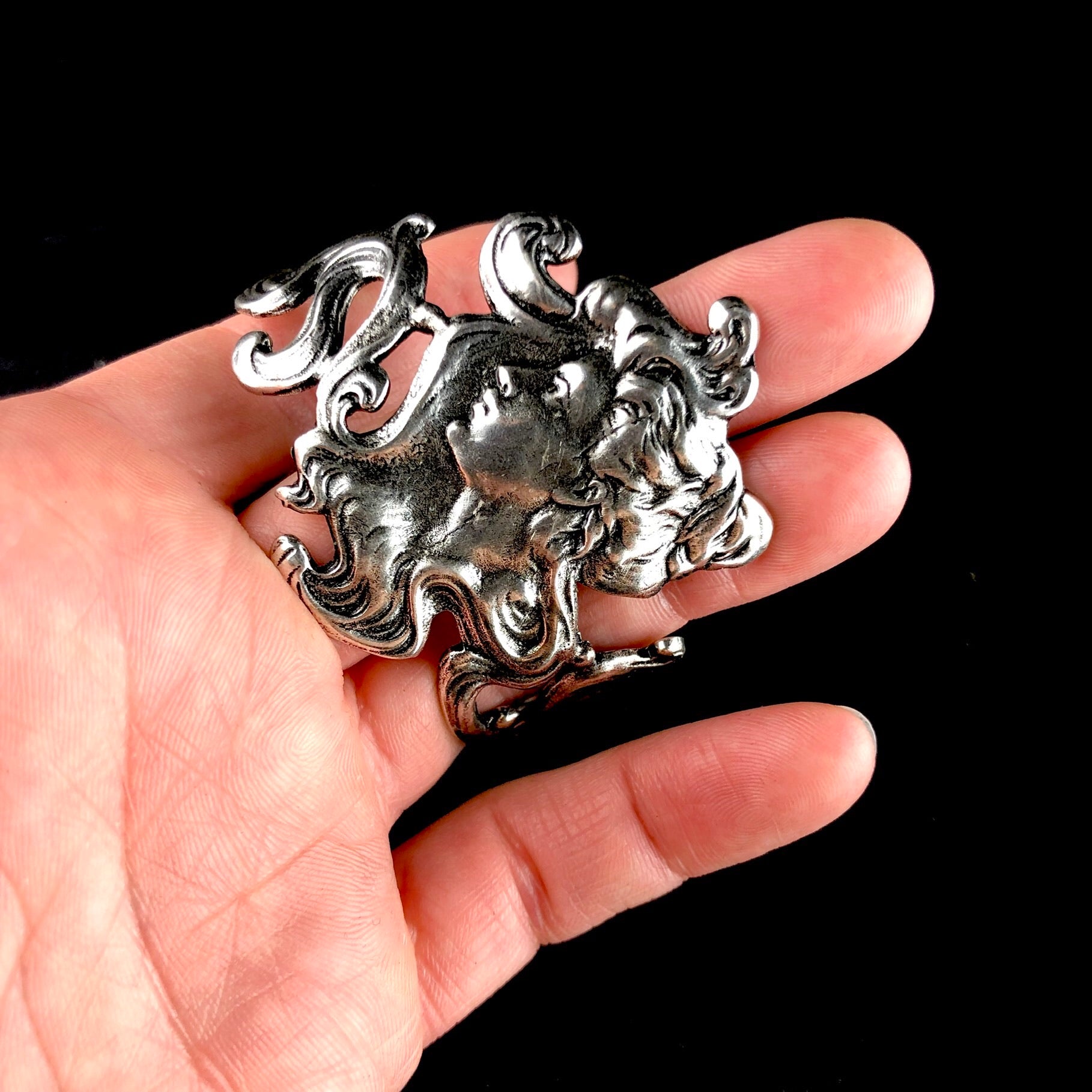 Silver Nouveau Cuff