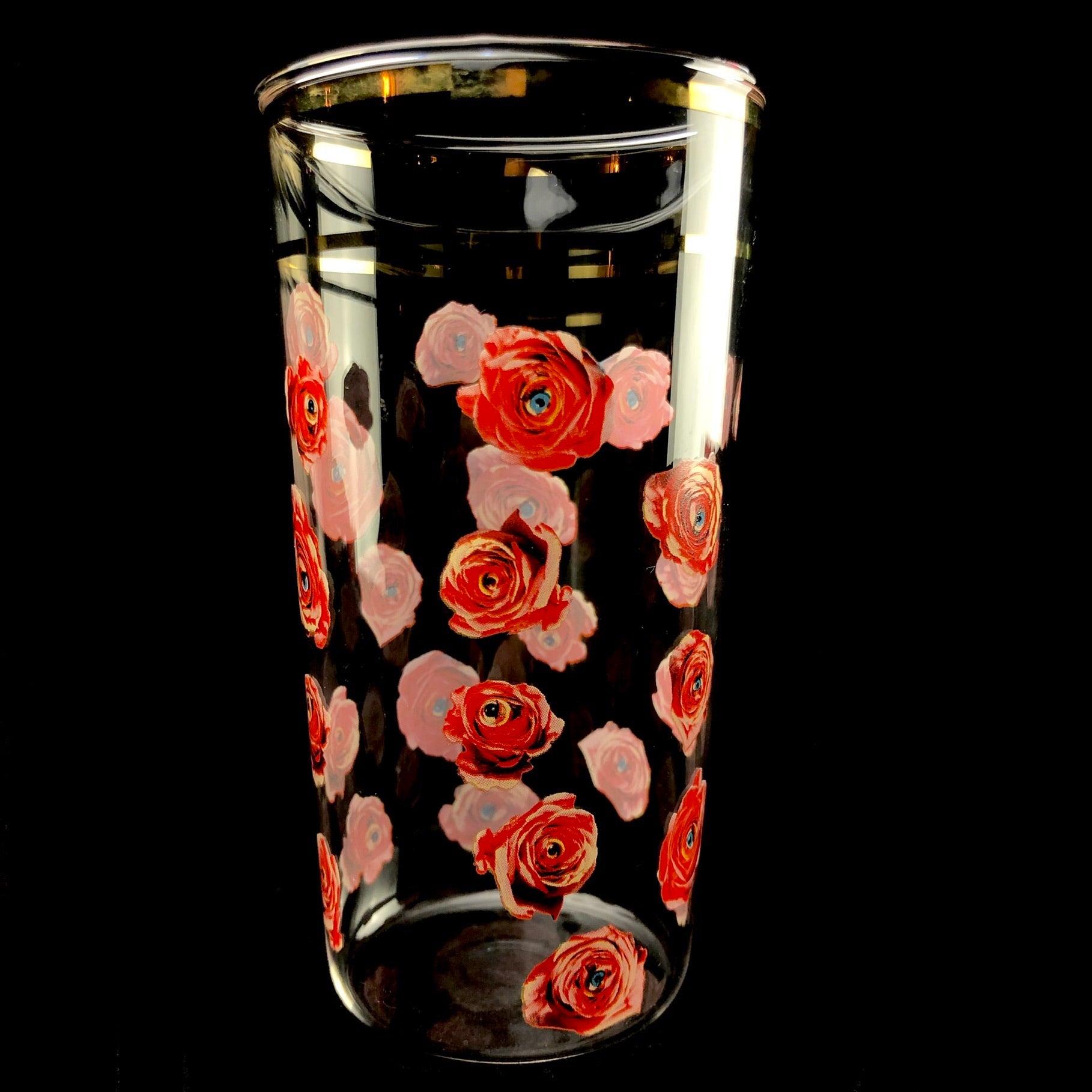 Peeping Roses Drinking Glass