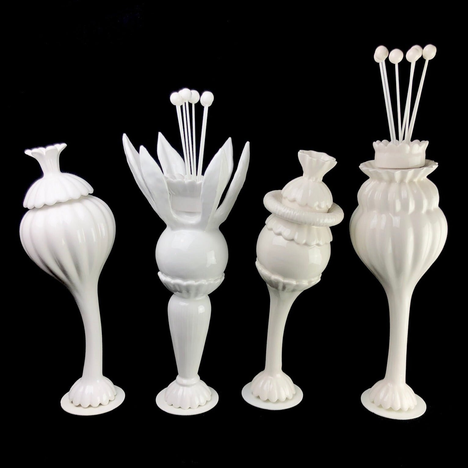 Four designs of Ceramic Flower Oil Diffuser available for sale