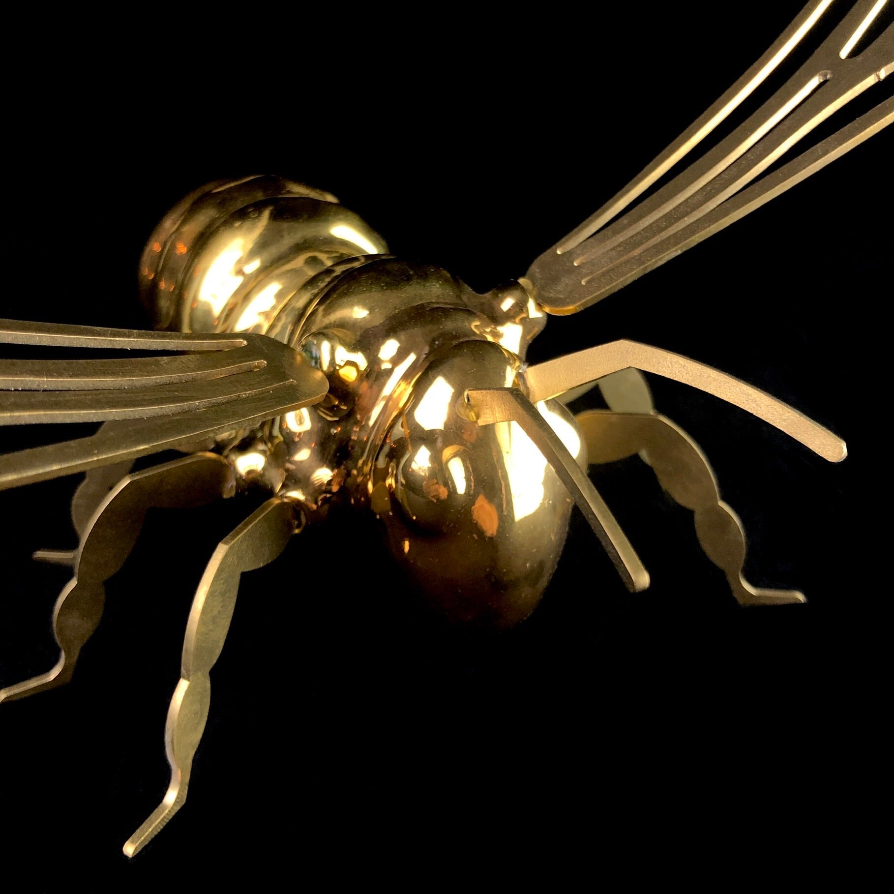 Antenna, legs and wing detail of Gold Wall Hanging Bee