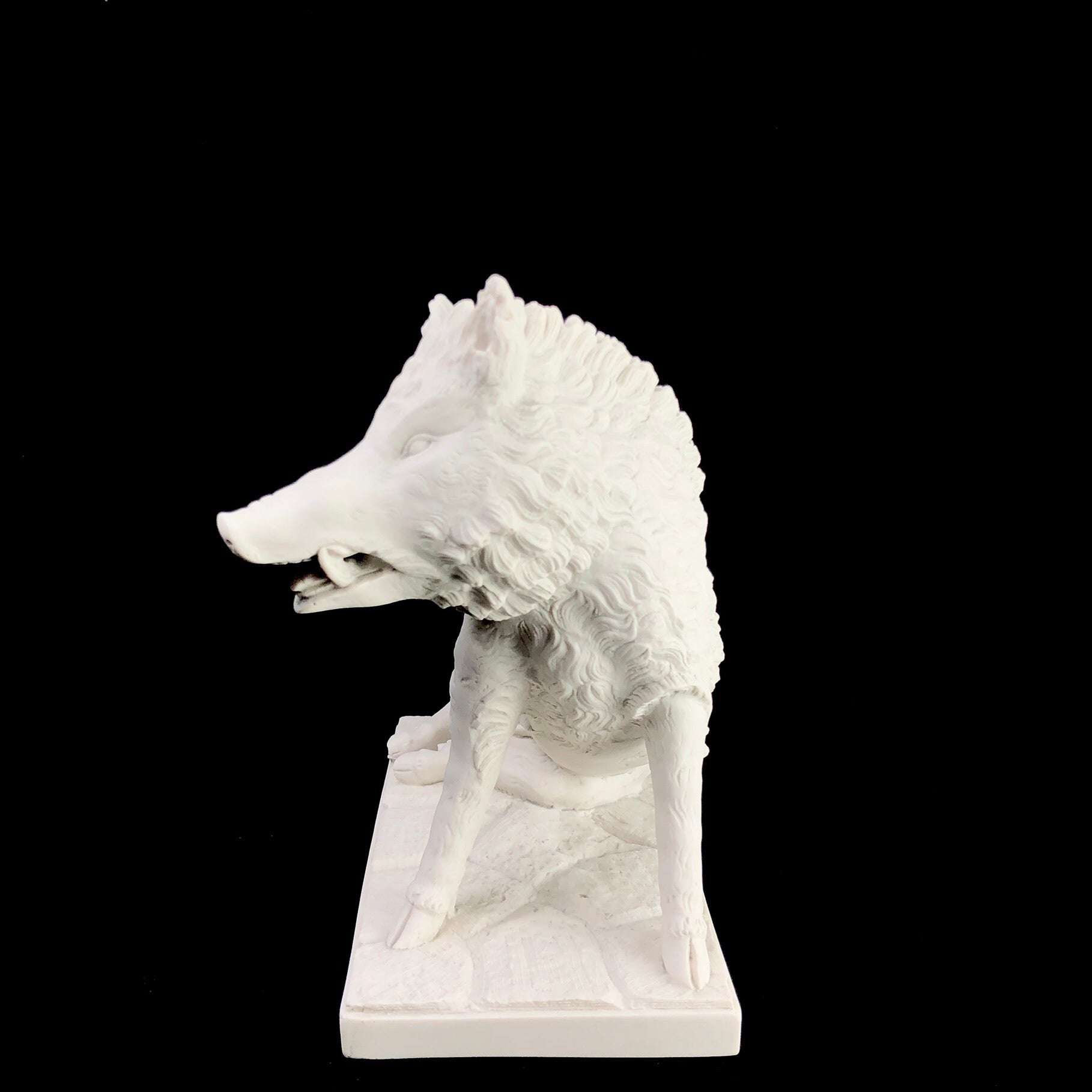Side view of Marble Boar Sculpture