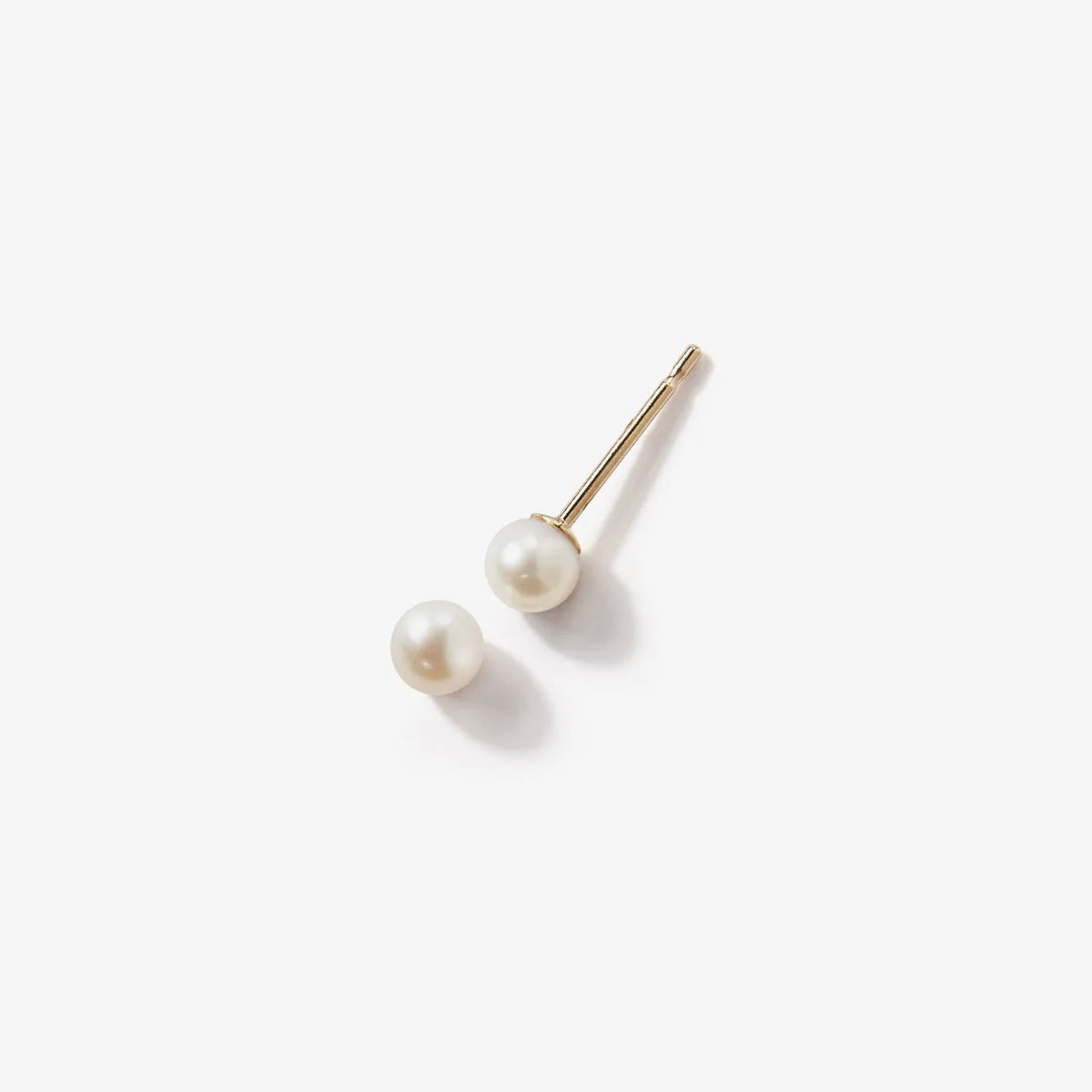 Top and side view of Baby Pearl Stud Earring