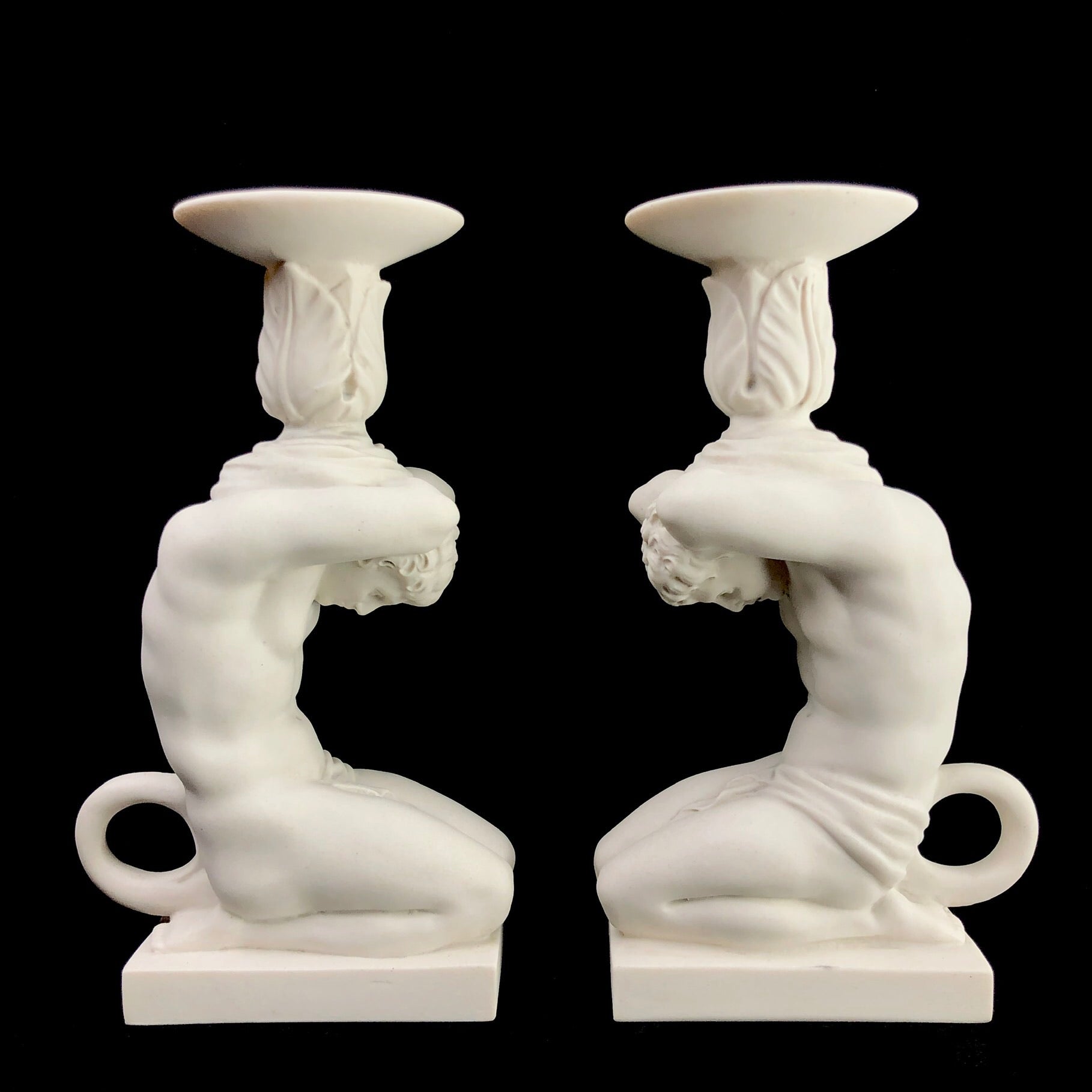 Left and right side view of Marble Candlestick Holder